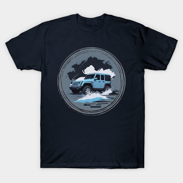 Jeep Vehicle Blueish Design T-Shirt by The Wonder View